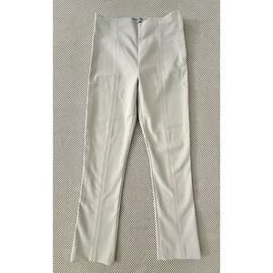 M.M. Lafleur Foster Cigarette Pants Women S/2 High-Rise Side Zip Ivory Off White